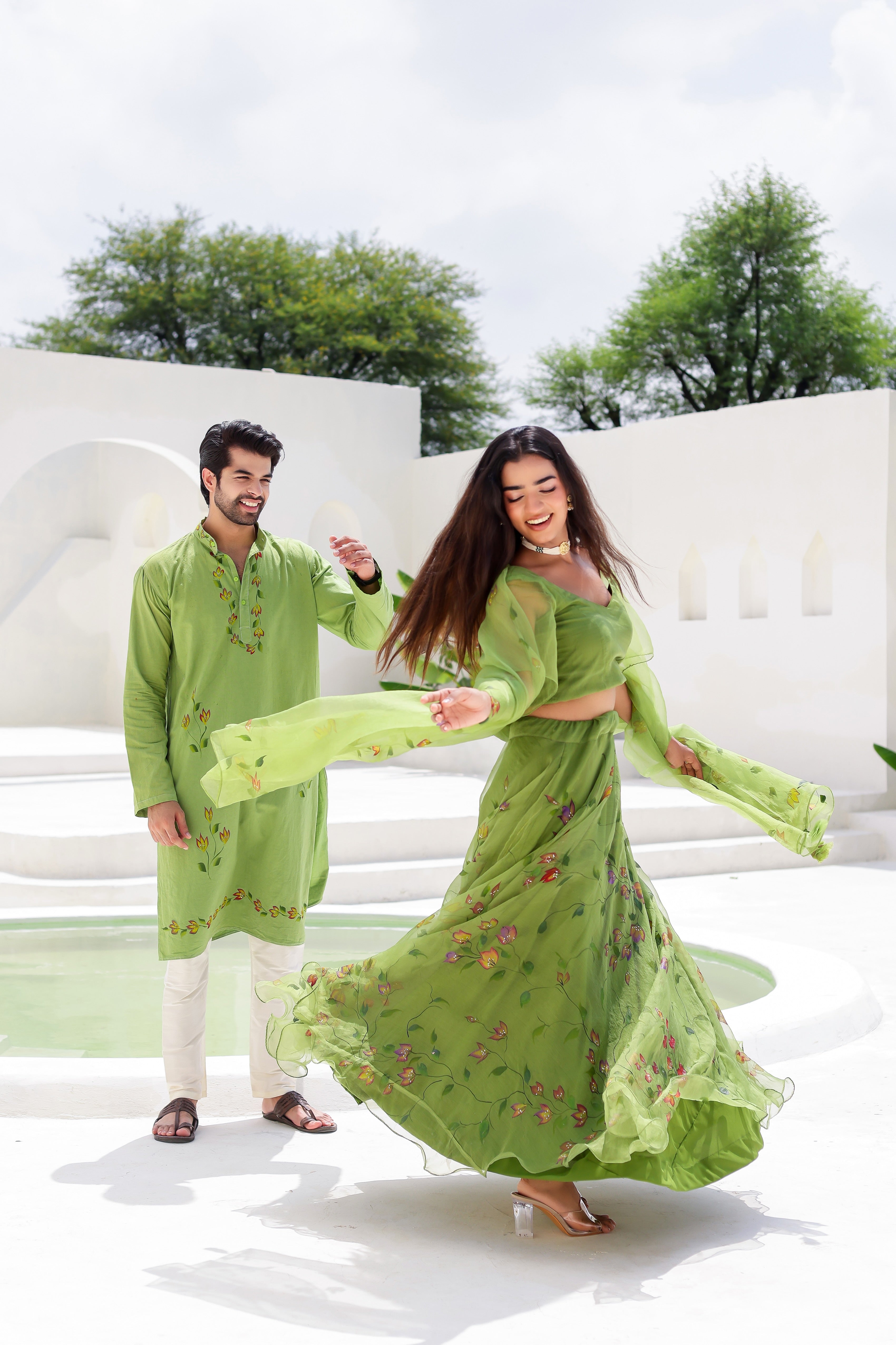 Green Twinning Set for Him & Her