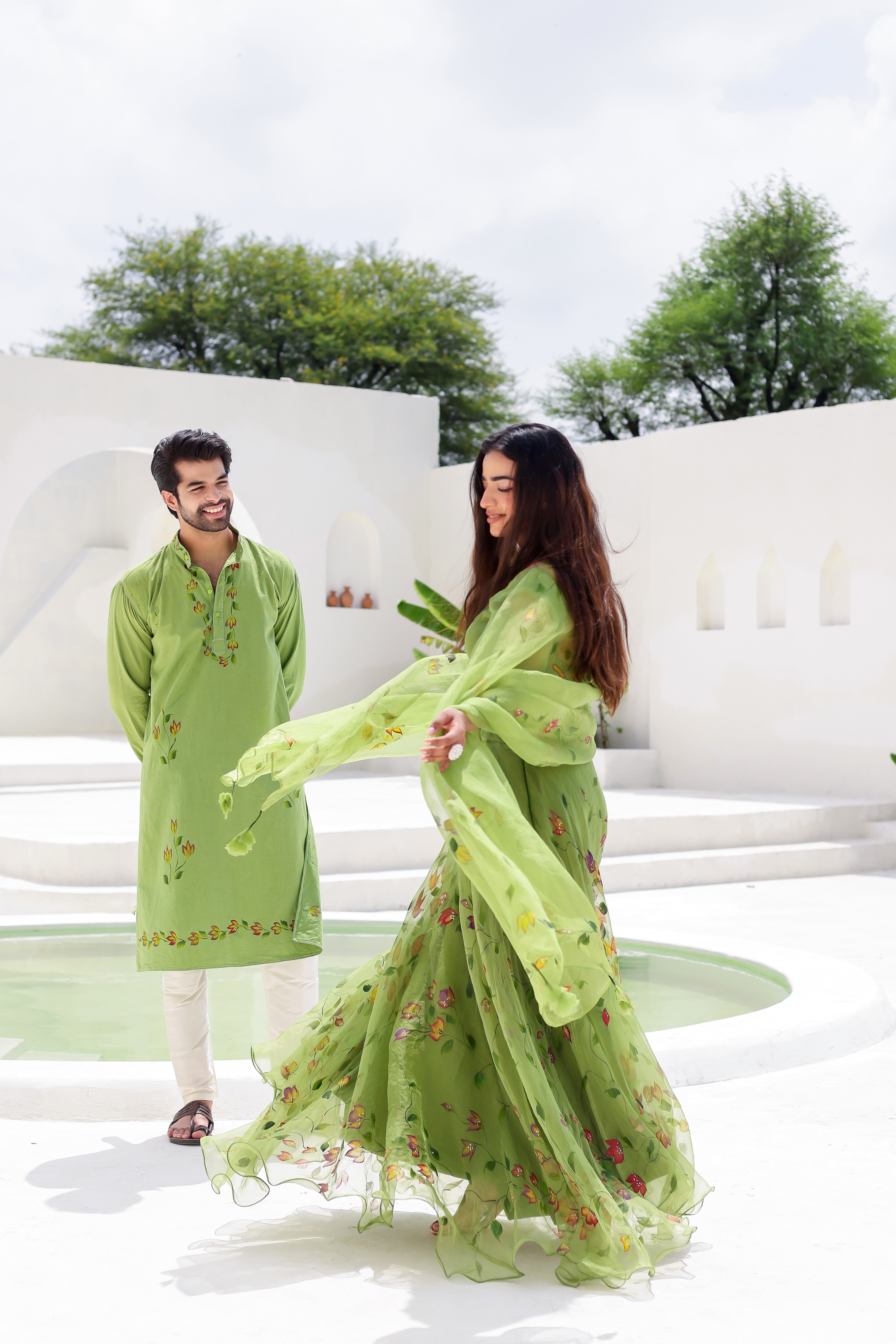 Green Twinning Set for Him & Her