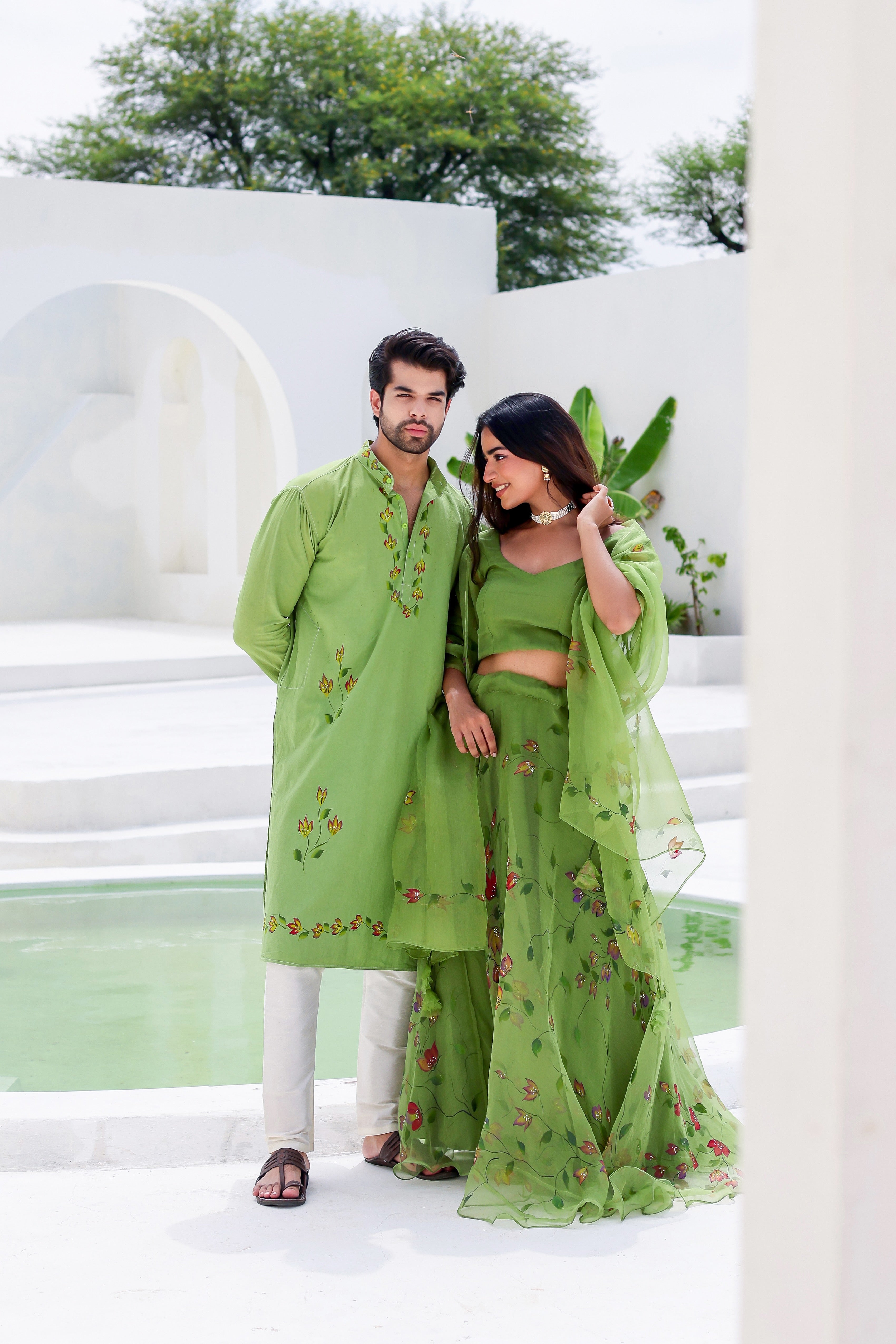 Green Twinning Set for Him & Her