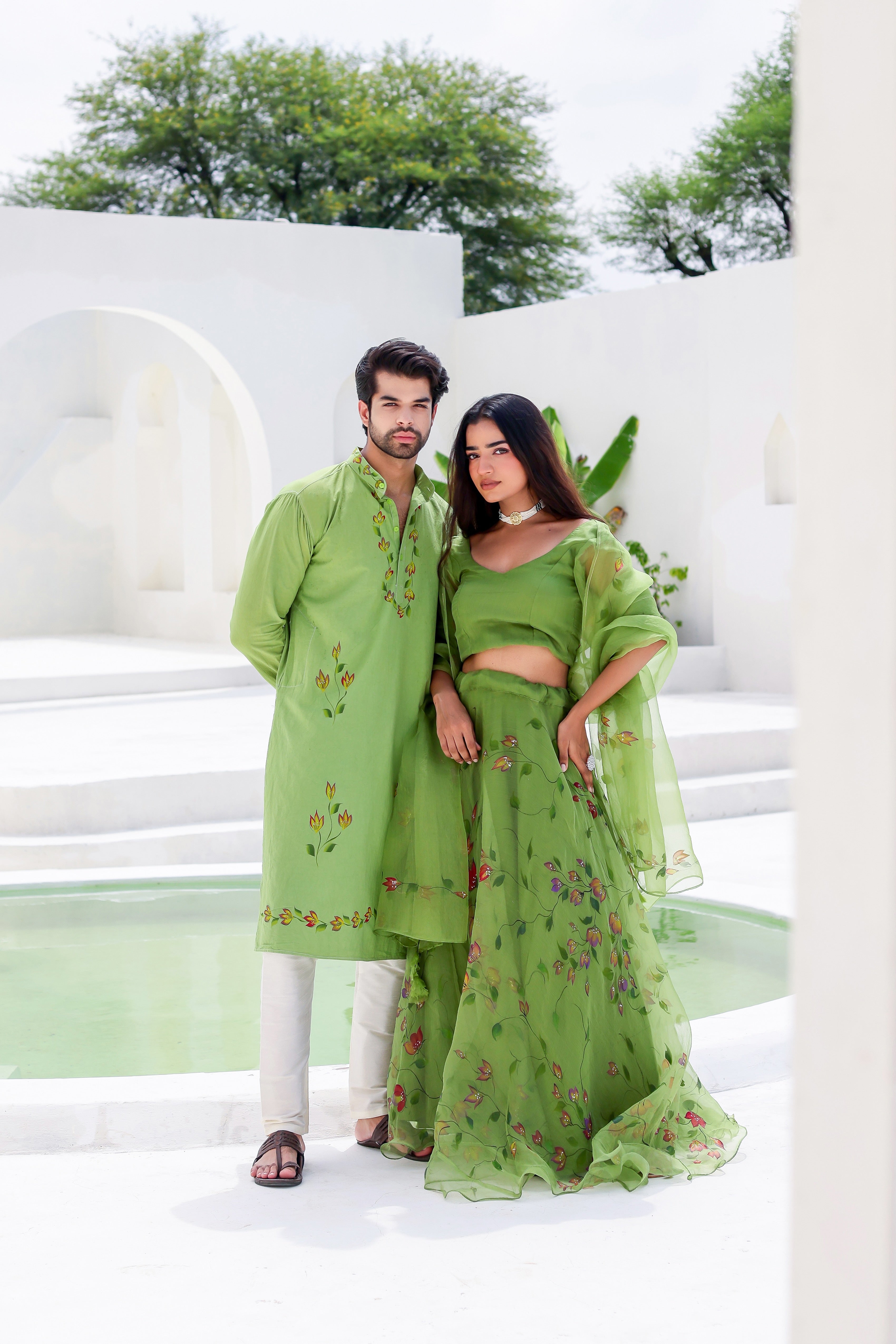 Green Twinning Set for Him & Her