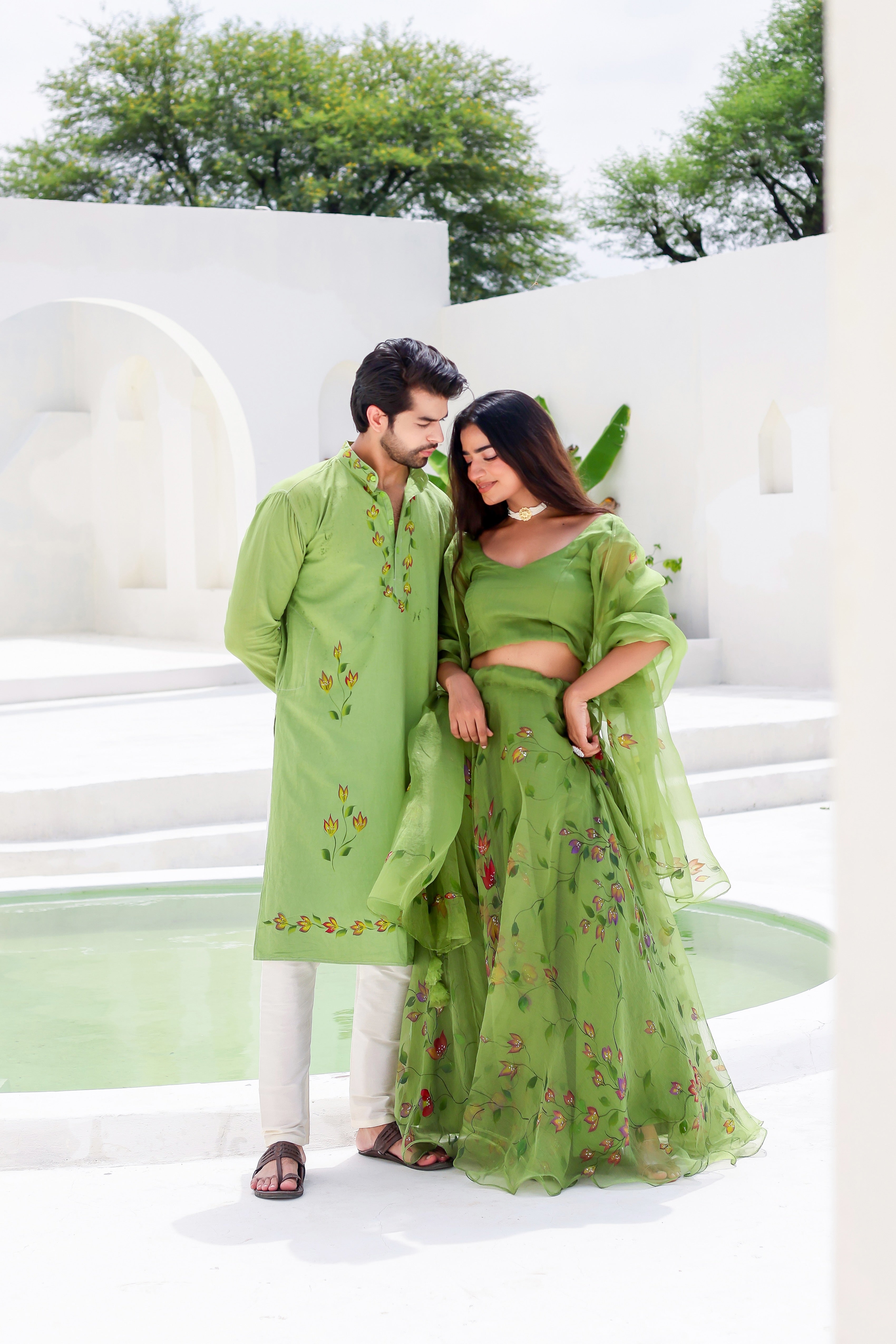 Green Twinning Set for Him & Her