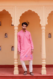 Blush Bloom Kurta (Handpainted Kurta)