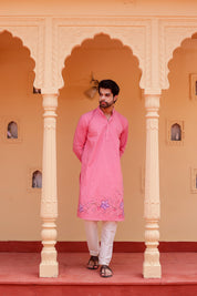 Blush Bloom Kurta (Handpainted Kurta)