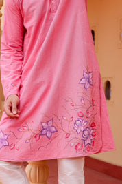 Blush Bloom Kurta (Handpainted Kurta)