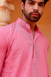 Blush Bloom Kurta (Handpainted Kurta)