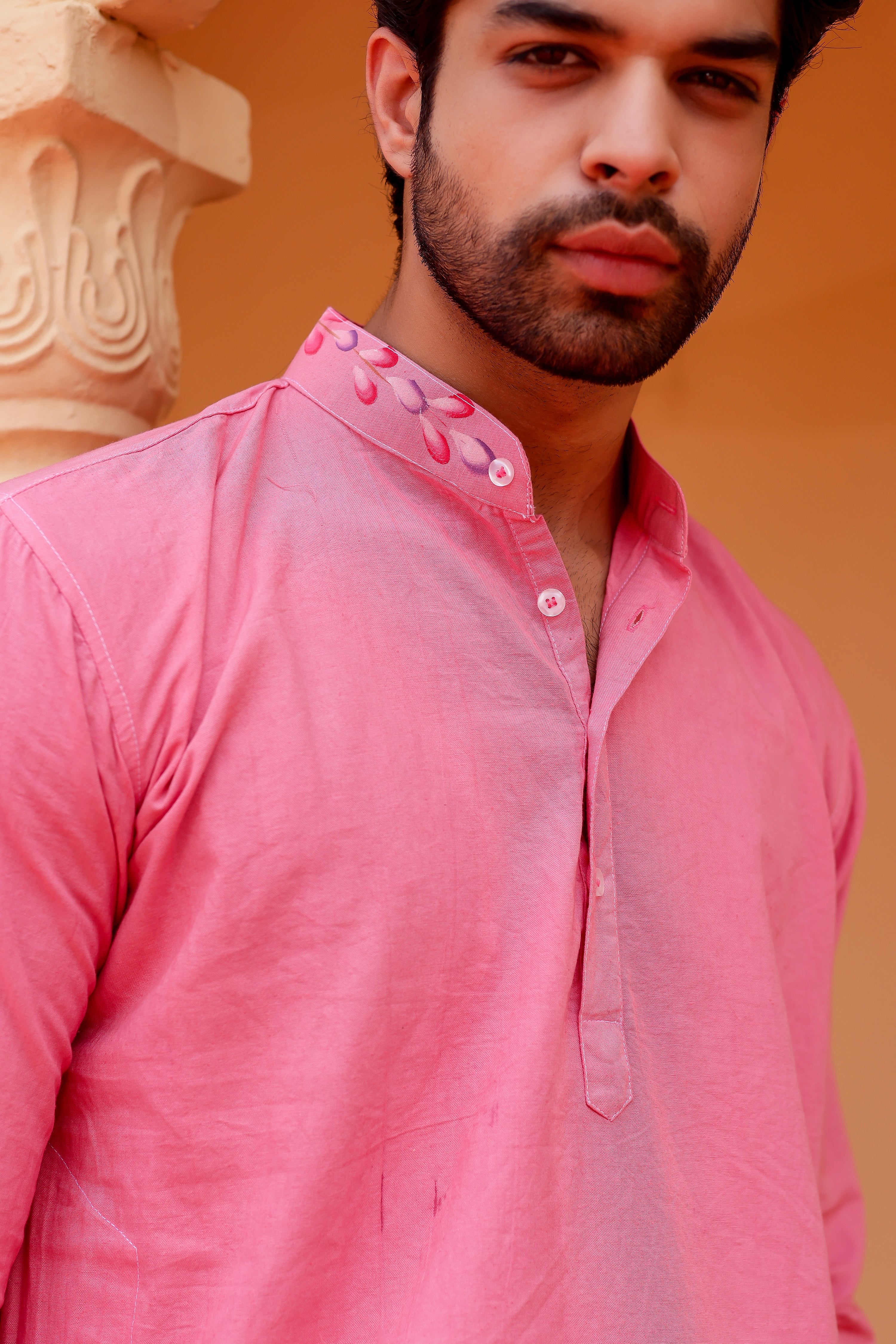 Blush Bloom Kurta (Handpainted Kurta)