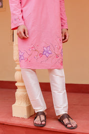 Blush Bloom Kurta (Handpainted Kurta)