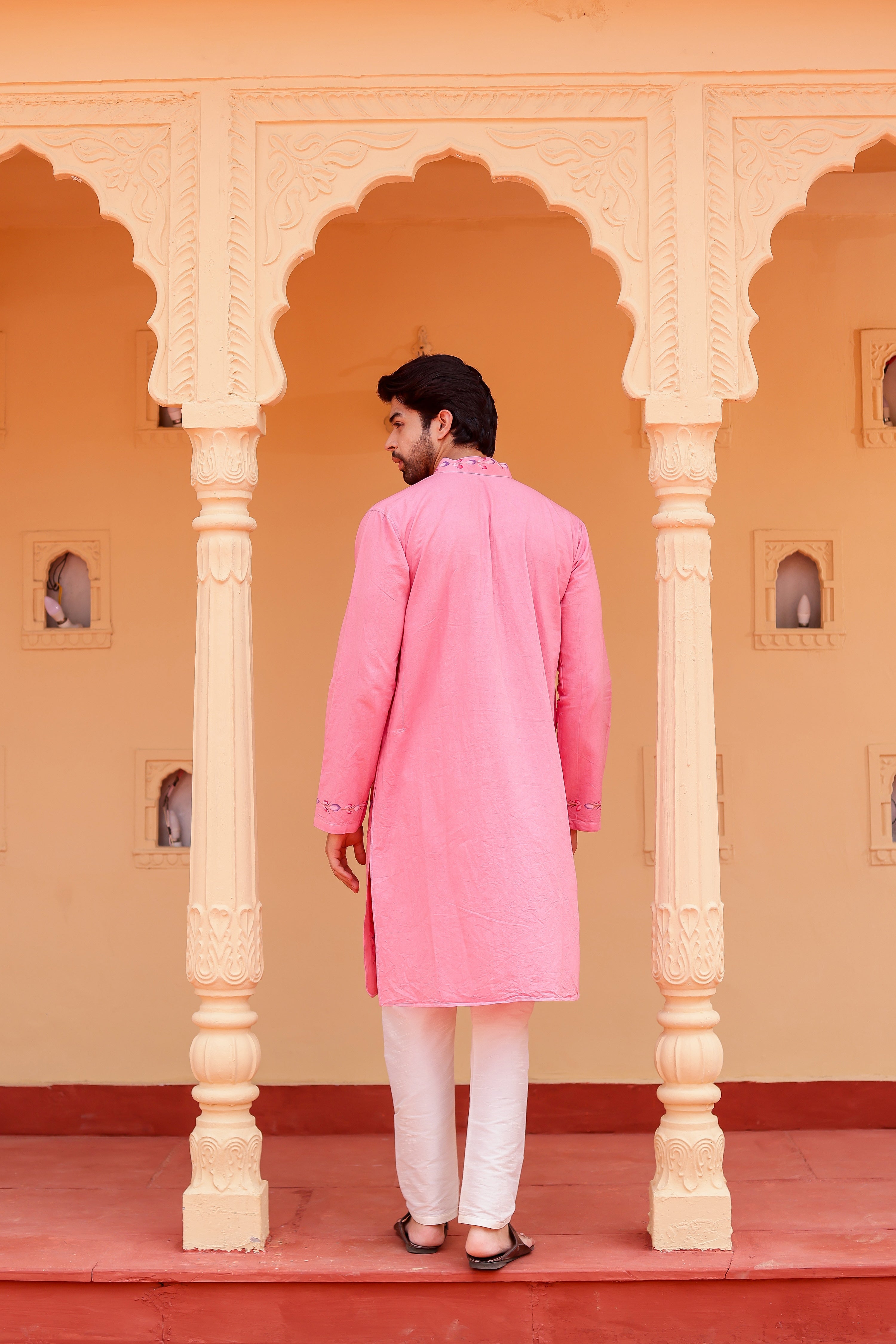 Blush Bloom Kurta (Handpainted Kurta)