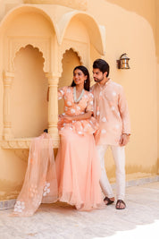 Peach Handpainted Twinning Set for Him & Her