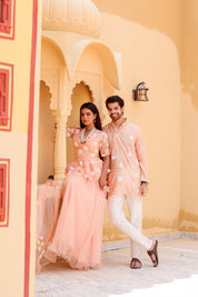 Peach Handpainted Twinning Set for Him & Her