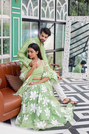 Pastel Green Handpainted Twinning Set for Him & Her