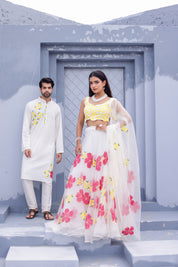 Handpainted White Twinning Set for Him & Her