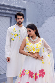Handpainted White Twinning Set for Him & Her