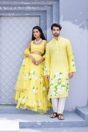 Handpainted Yellow Twinning Set for Him & Her