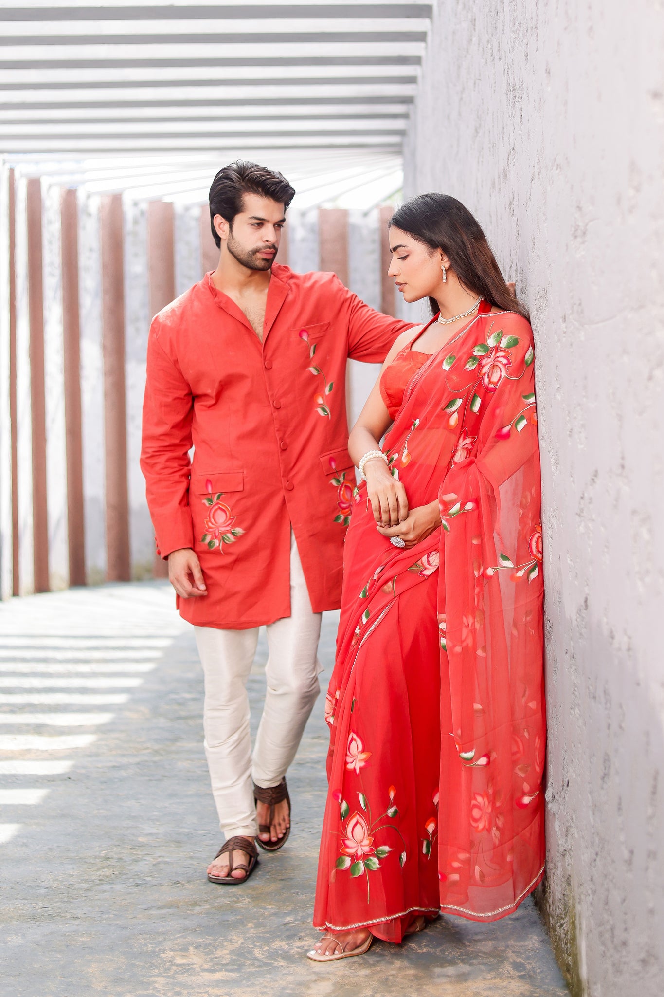 carrot red color dress Bevza Edge Dress