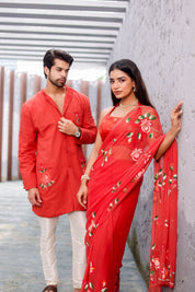 Handpainted Carrot Red Twinning Set for Him & Her