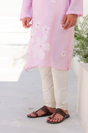 Blush Whisper Kurta (Handpainted Pink Chanderi Silk Kurta with Sequins work)