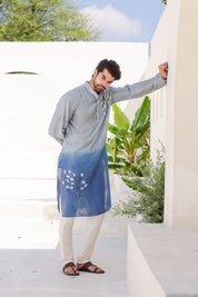 Blue Horizon Kurta (Handpainted Blue Ombre Kurta)
