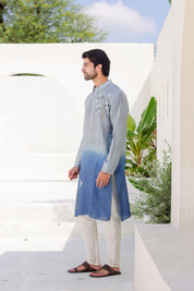 Blue Horizon Kurta (Handpainted Blue Ombre Kurta)