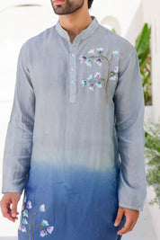 Blue Horizon Kurta (Handpainted Blue Ombre Kurta)