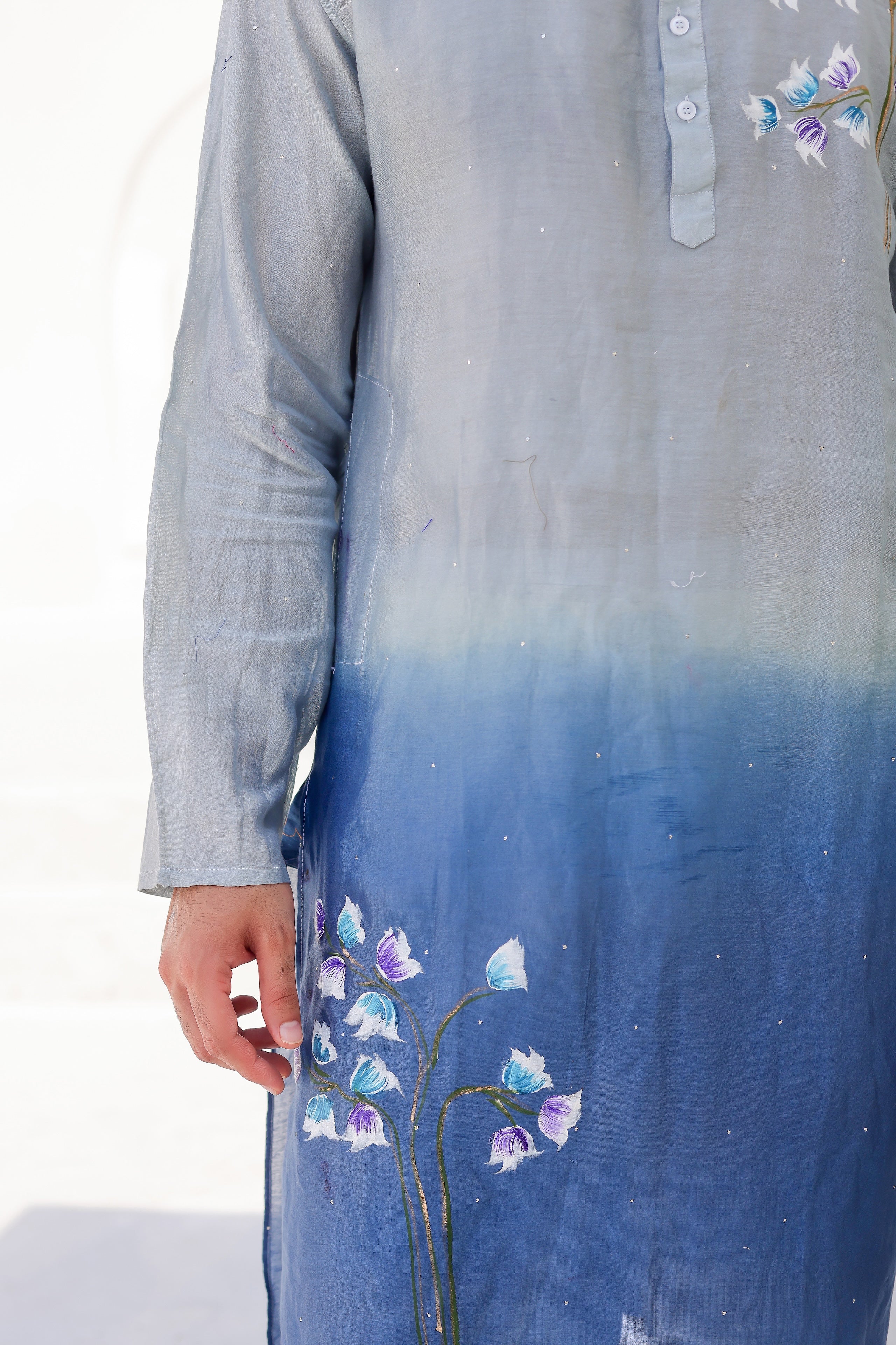 Blue Horizon Kurta (Handpainted Blue Ombre Kurta)