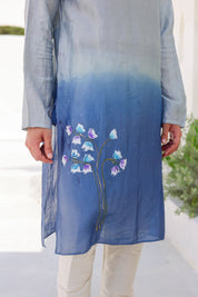 Blue Horizon Kurta (Handpainted Blue Ombre Kurta)