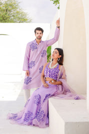 Handpainted Lavendar Twinning Set for Him & Her