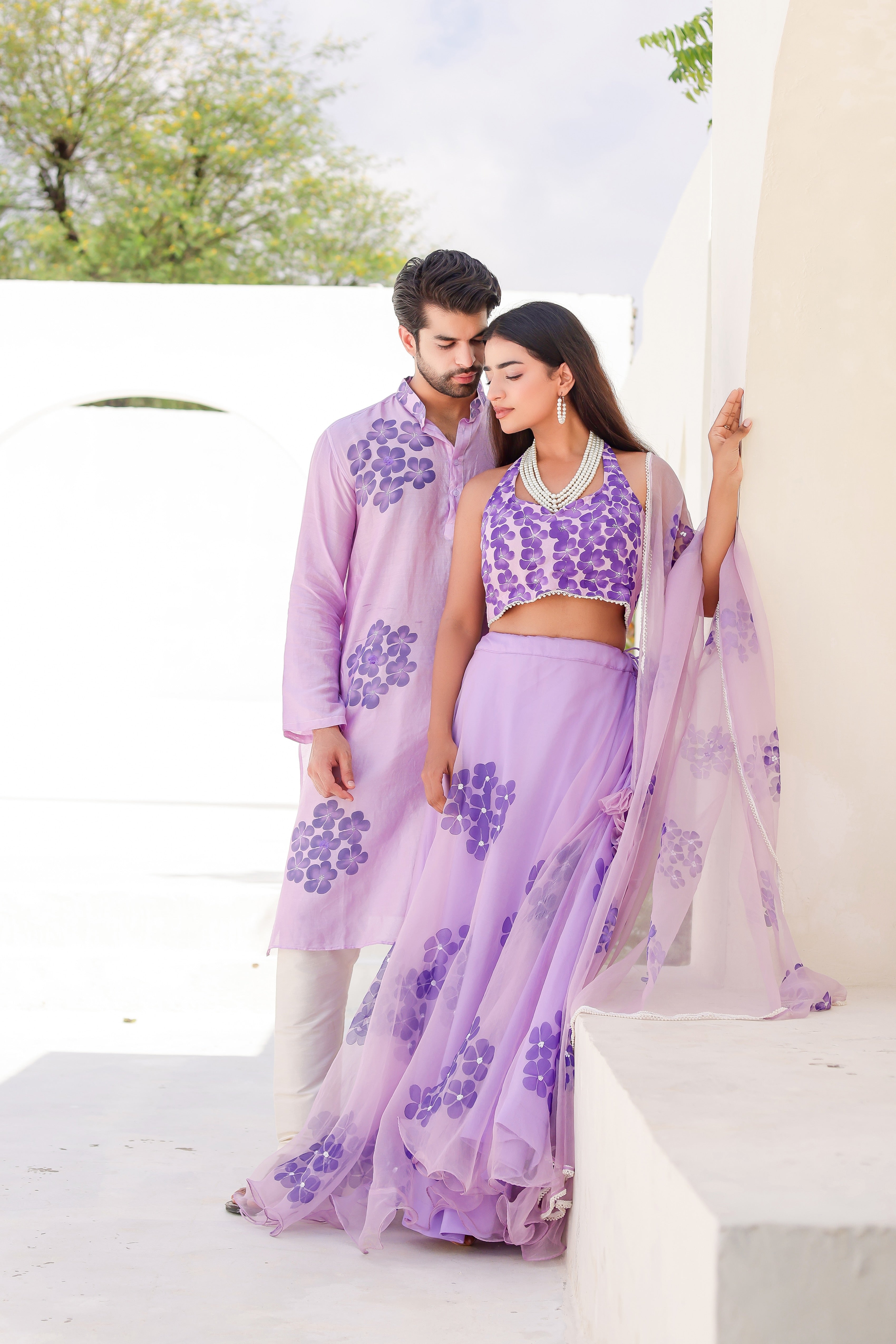 Handpainted Lavendar Twinning Set for Him & Her