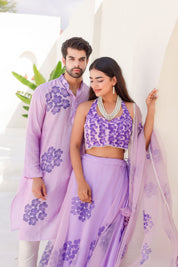 Handpainted Lavendar Twinning Set for Him & Her