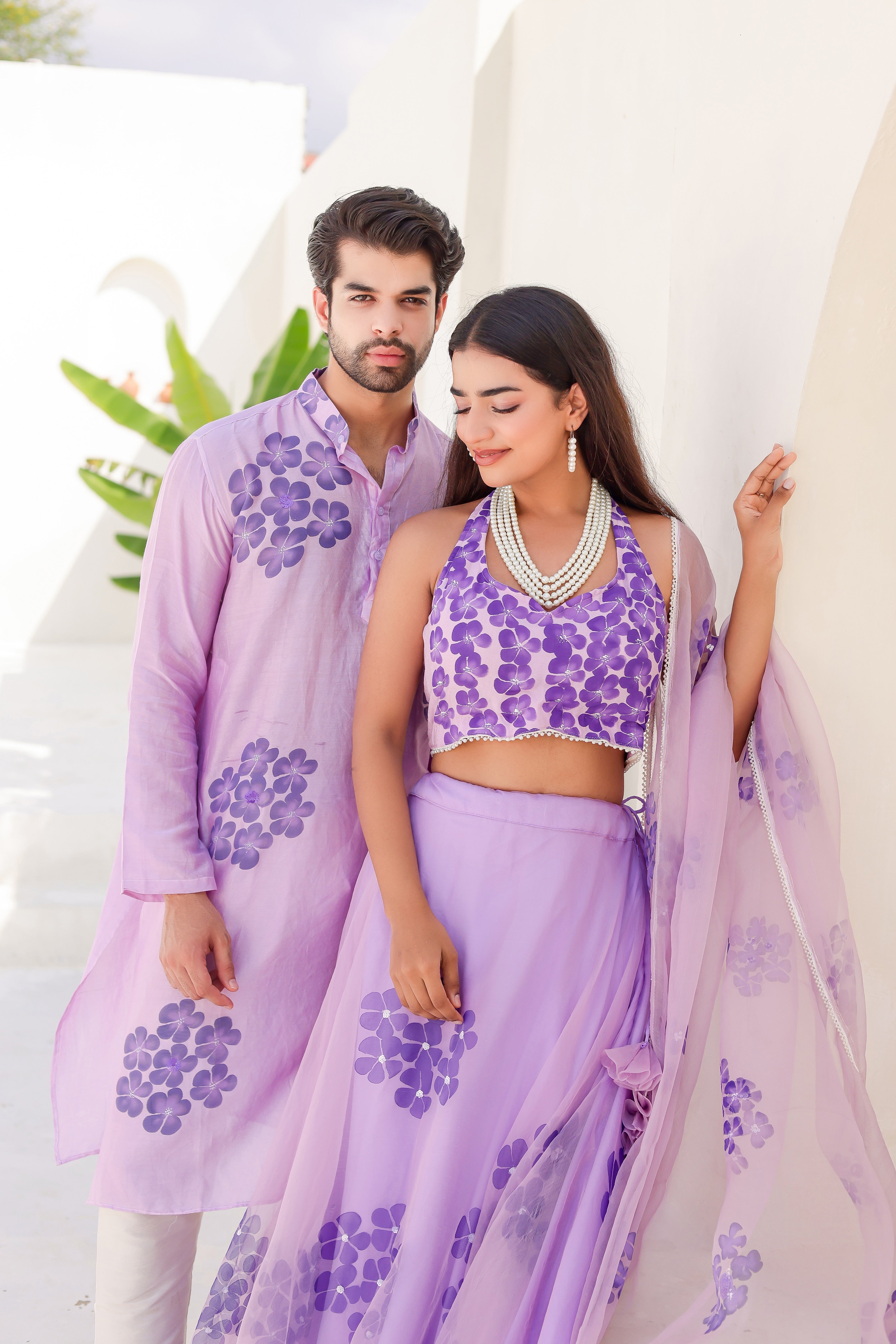 Handpainted Lavendar Twinning Set for Him & Her
