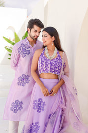 Handpainted Lavendar Twinning Set for Him & Her