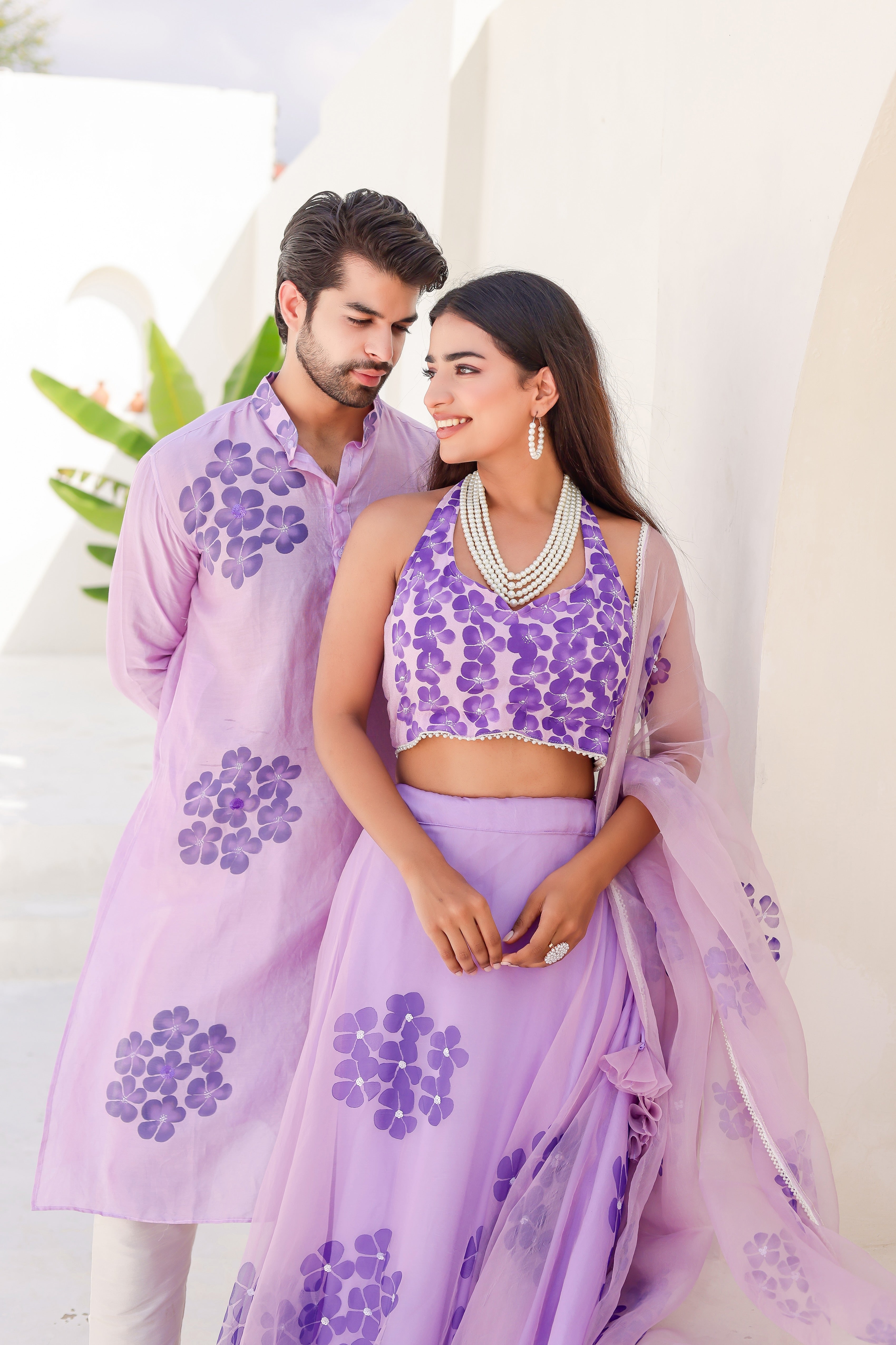 Handpainted Lavendar Twinning Set for Him & Her