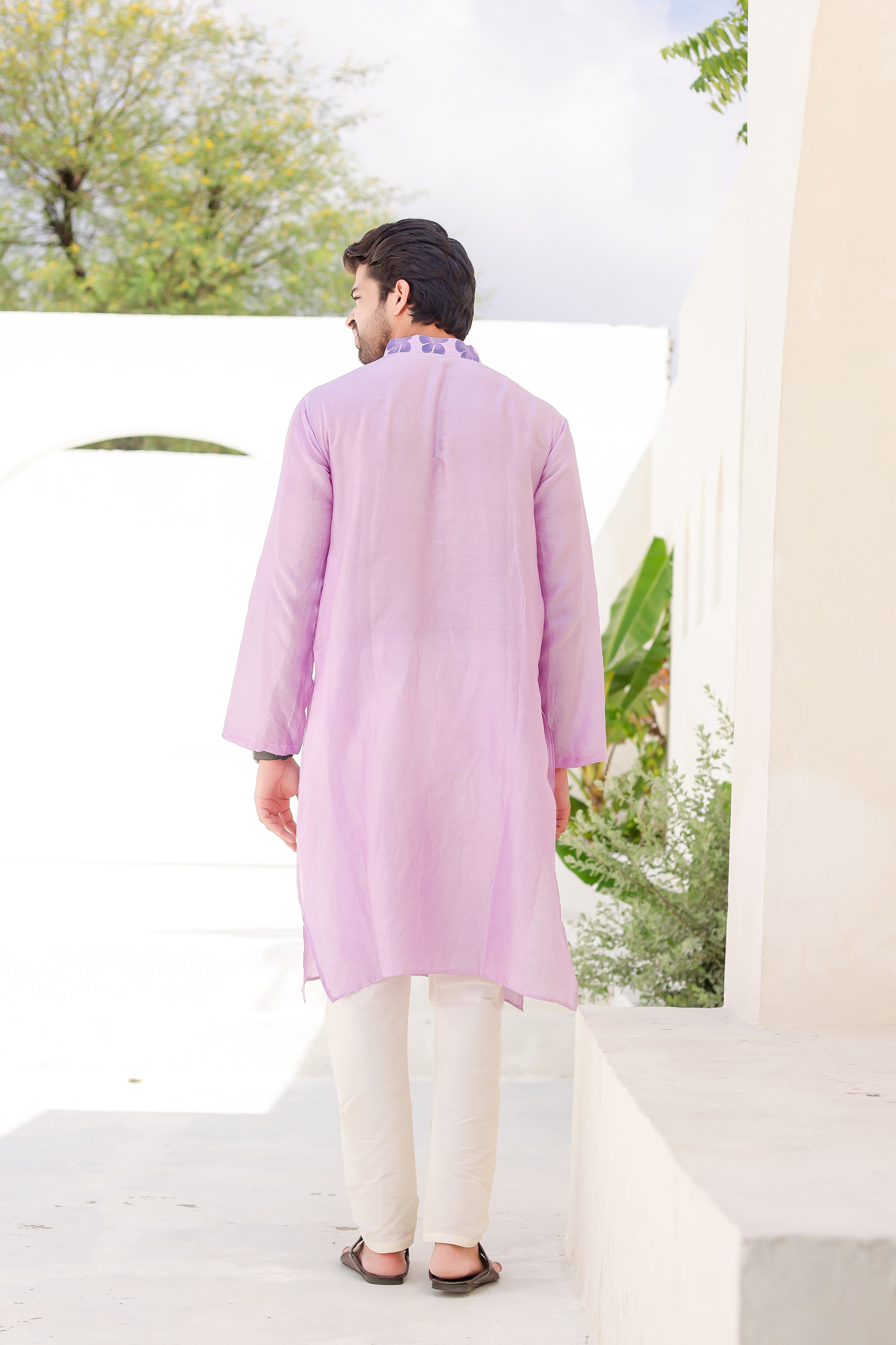Lilac Whisper Kurta (Handpainted Purple kurta with sequins work)