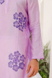 Lilac Whisper Kurta (Handpainted Purple kurta with sequins work)