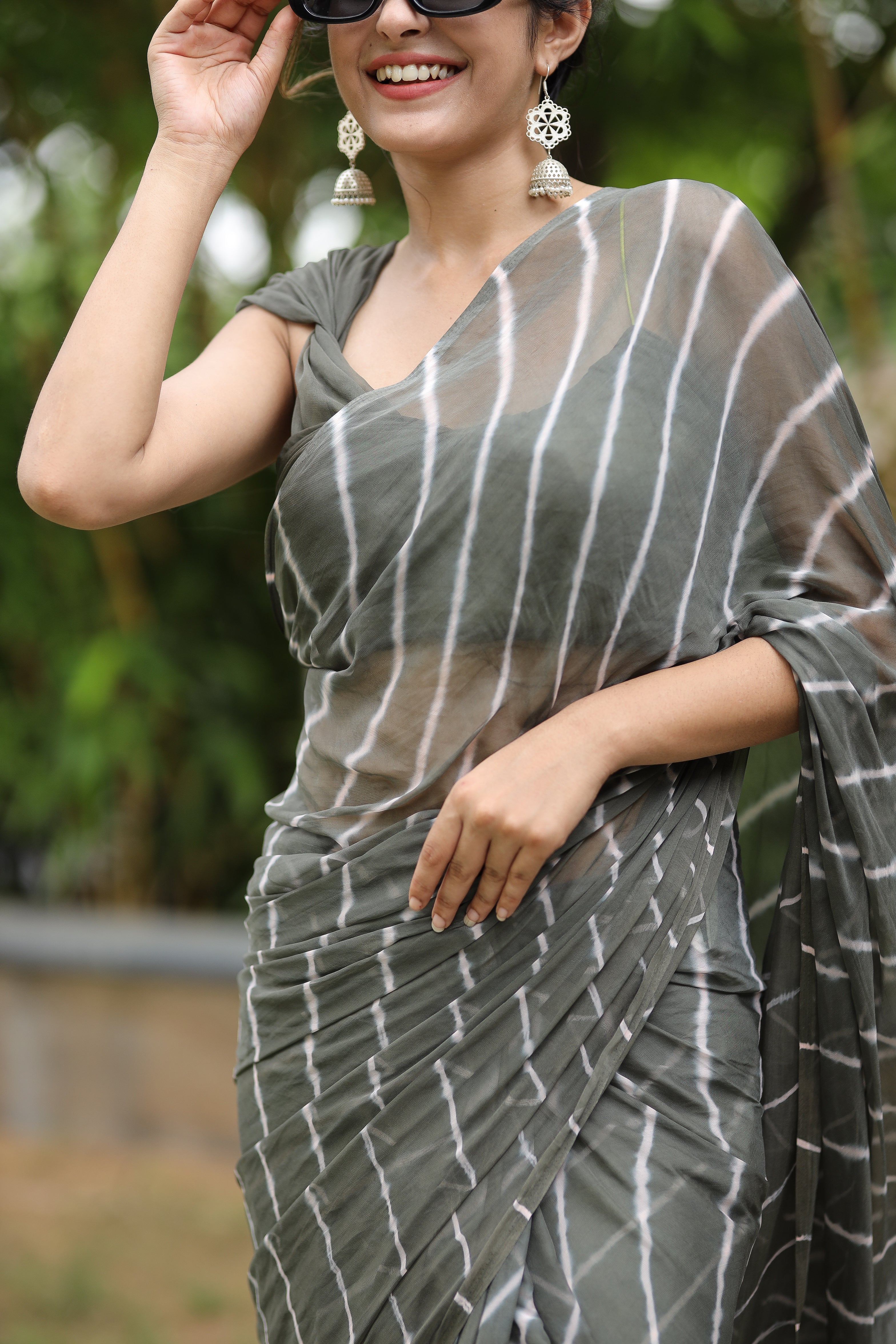 Breezy Delight (Lehriya Chiffon Saree)