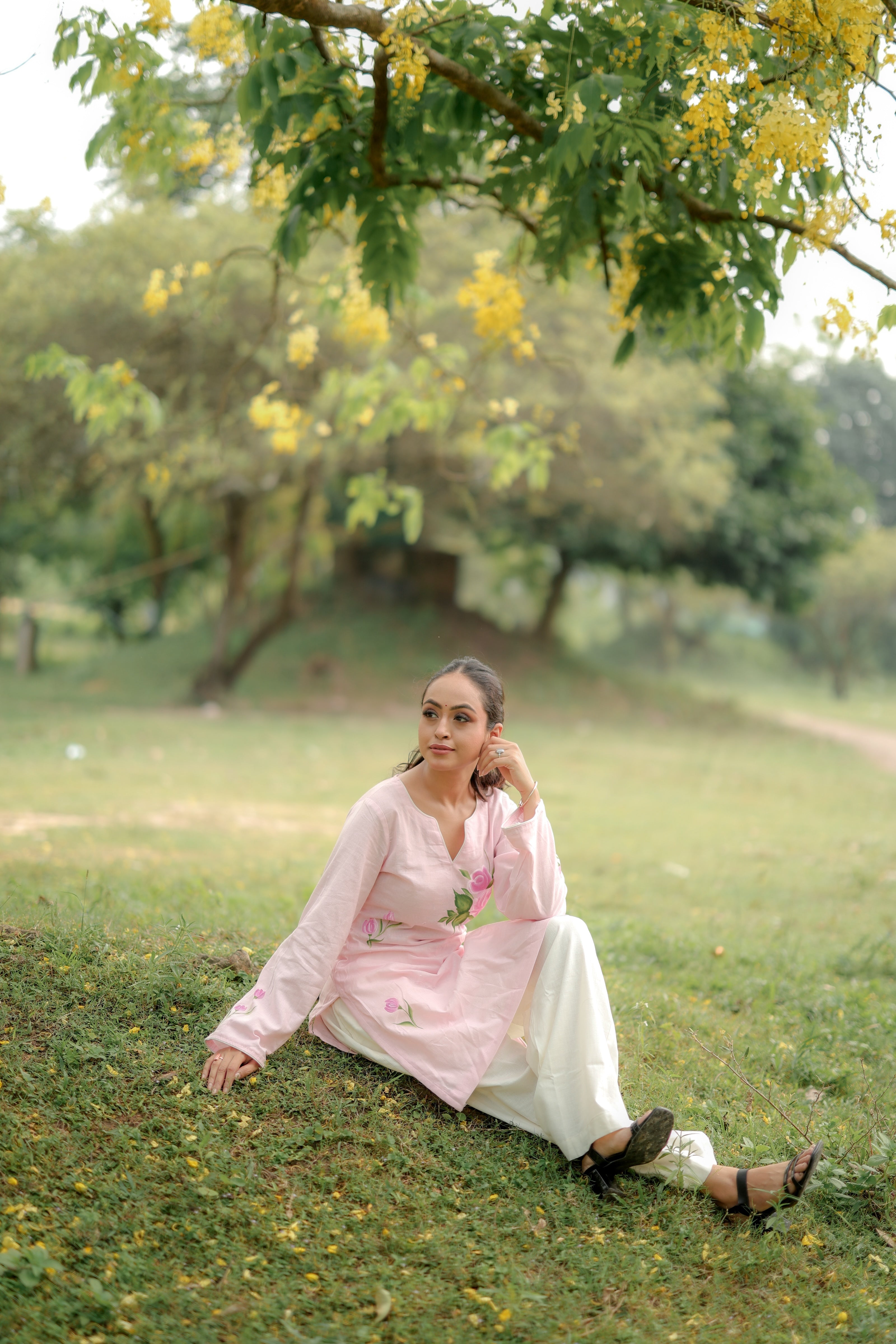 Blush Petal (Handpainted Linen Co-Ord)