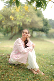 Blush Petal (Handpainted Linen Co-Ord)