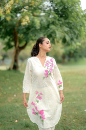 Ivory Bloom (Handpainted Pure Linen Co-ord)