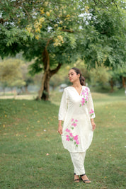 Ivory Bloom (Handpainted Pure Linen Co-ord)
