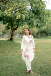 Ivory Bloom (Handpainted Pure Linen Co-ord)
