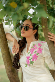 Ivory Bloom (Handpainted Pure Linen Co-ord)