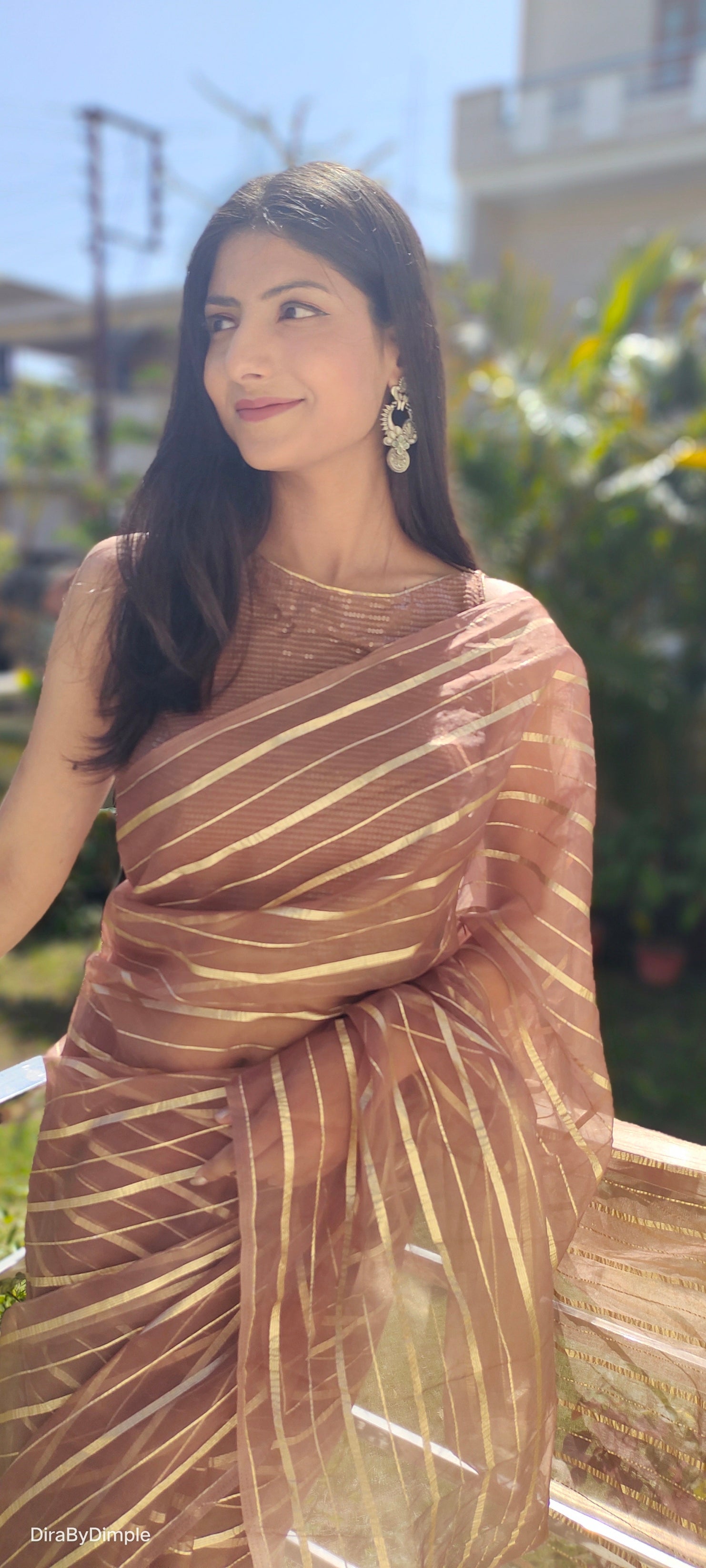 Choco Bliss (Saree + Picco+Fall+Stitched Blouse)