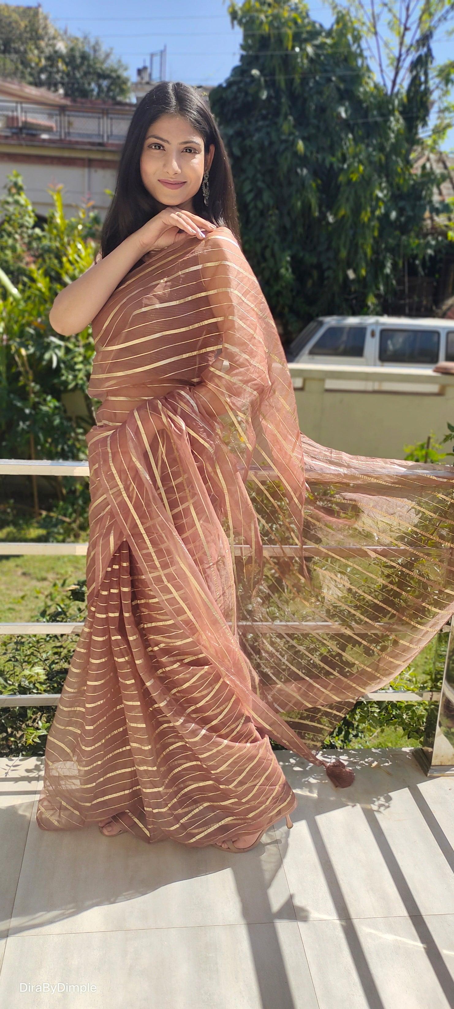 Choco Bliss (Saree + Picco+Fall+Stitched Blouse)