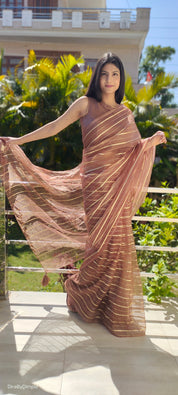 Choco Bliss (Saree + Picco+Fall+Stitched Blouse)