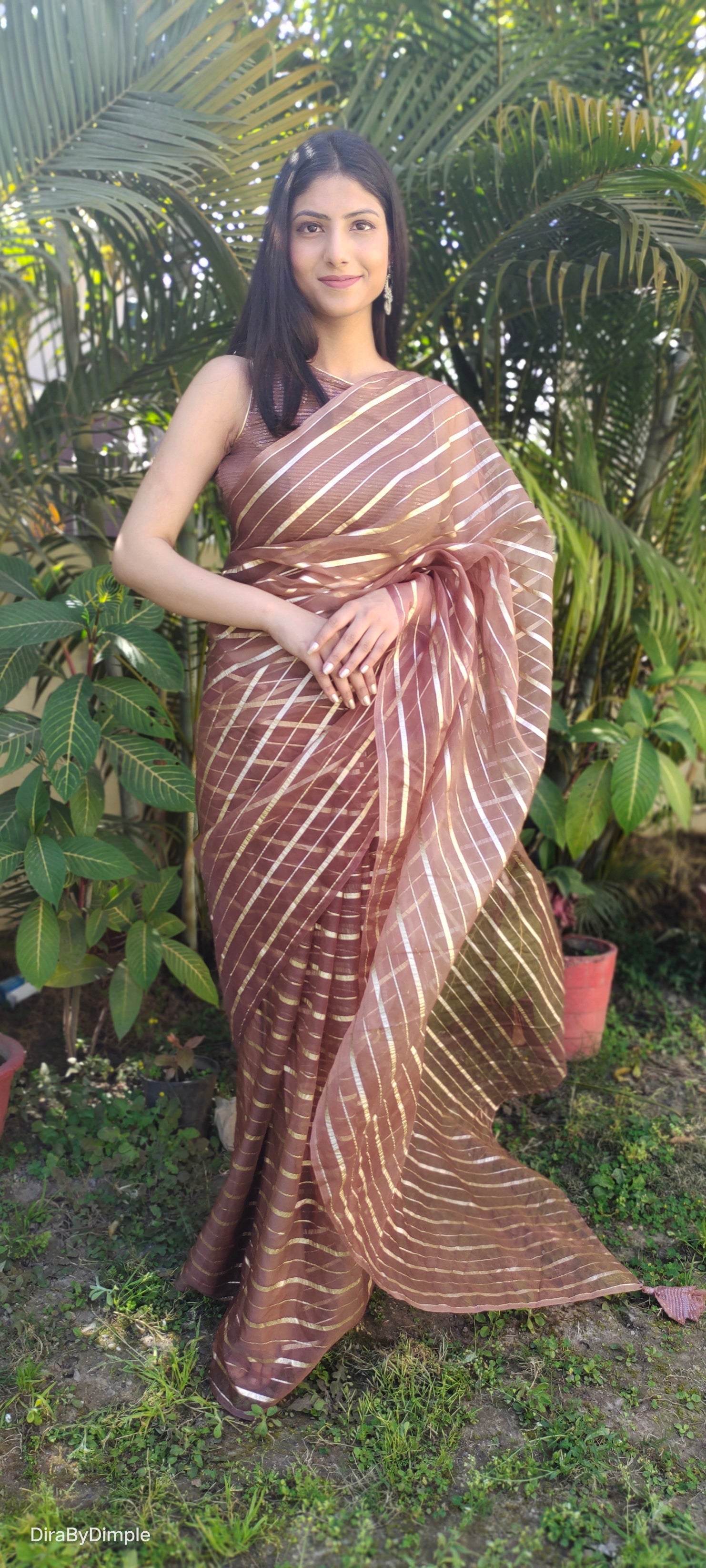 Choco Bliss (Saree + Picco+Fall+Stitched Blouse)