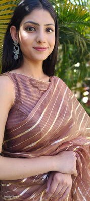 Choco Bliss (Saree + Picco+Fall+Stitched Blouse)