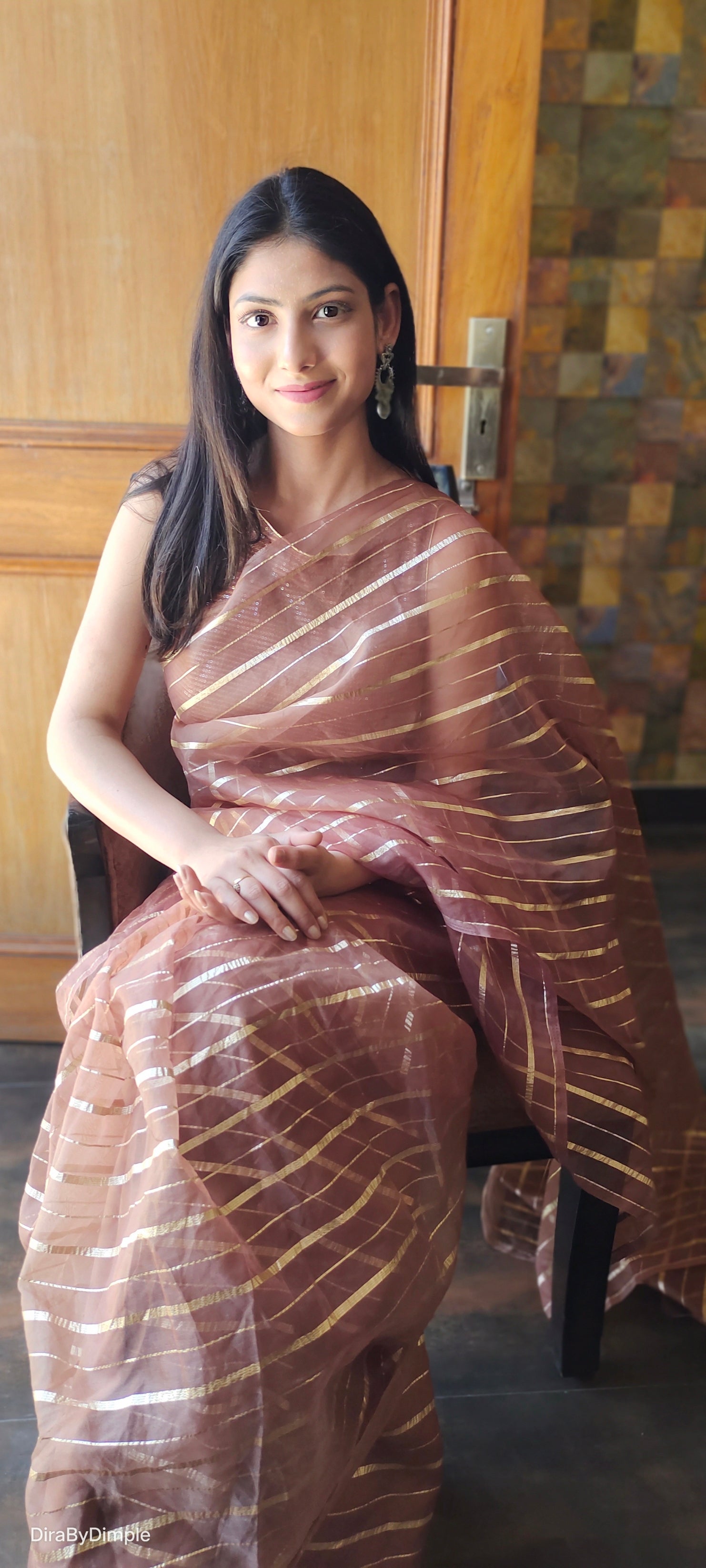 Choco Bliss (Saree + Picco+Fall+Stitched Blouse)