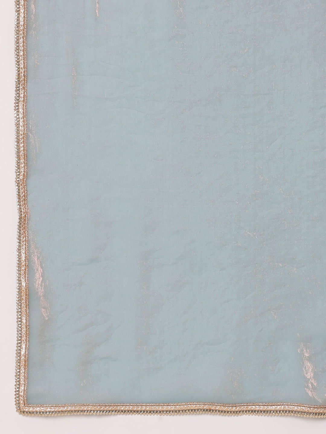 Metallic Charm Saree (Tissue  Metallic Blue Saree with Lace Border)