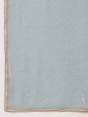 Metallic Charm Saree (Tissue  Metallic Blue Saree with Lace Border)