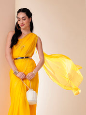 Buttercup Voile (Hand Embroidered Festive Chiffon Saree)
